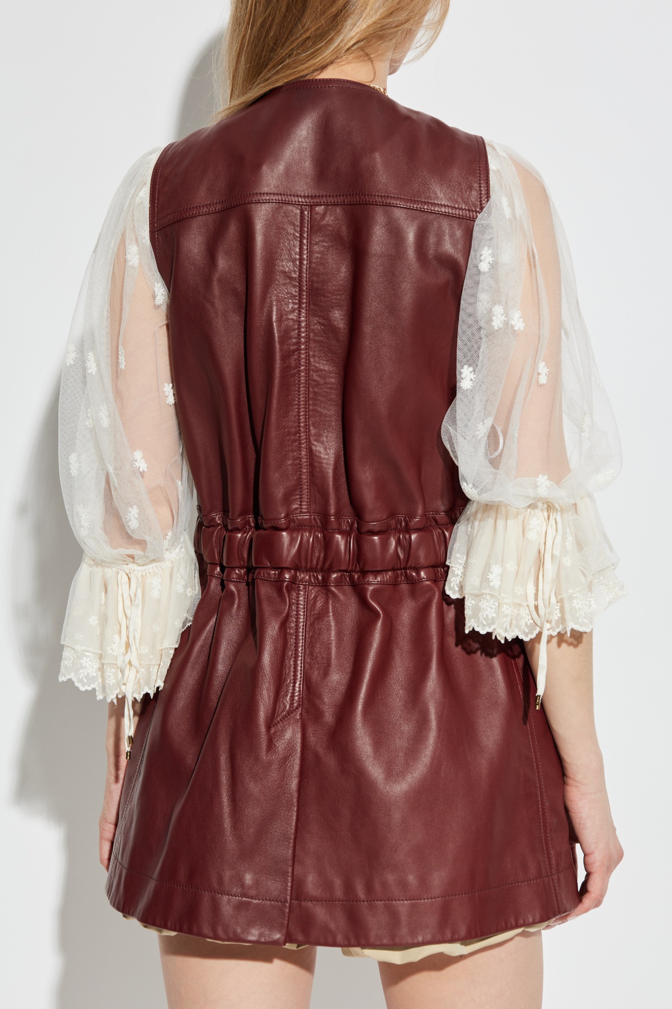 【VIP価格】CHLOE Leather Vest Burgundy Leather vest Chloé - Vitkac AS